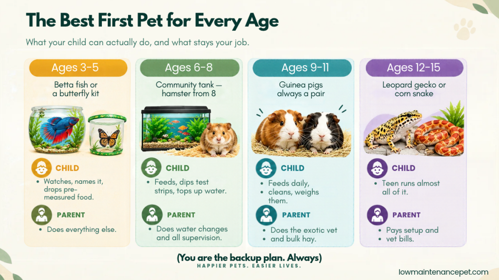 infographic about the Best First Pet for Every Age